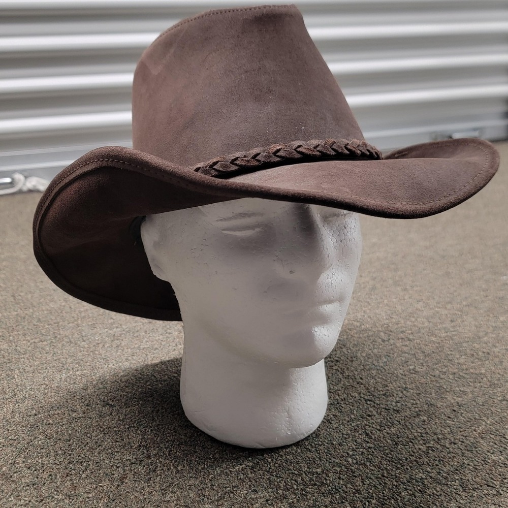 Wilsons Leather Cowboy Hat Mens Medium Brown Suede Wide Brim Made USA Western